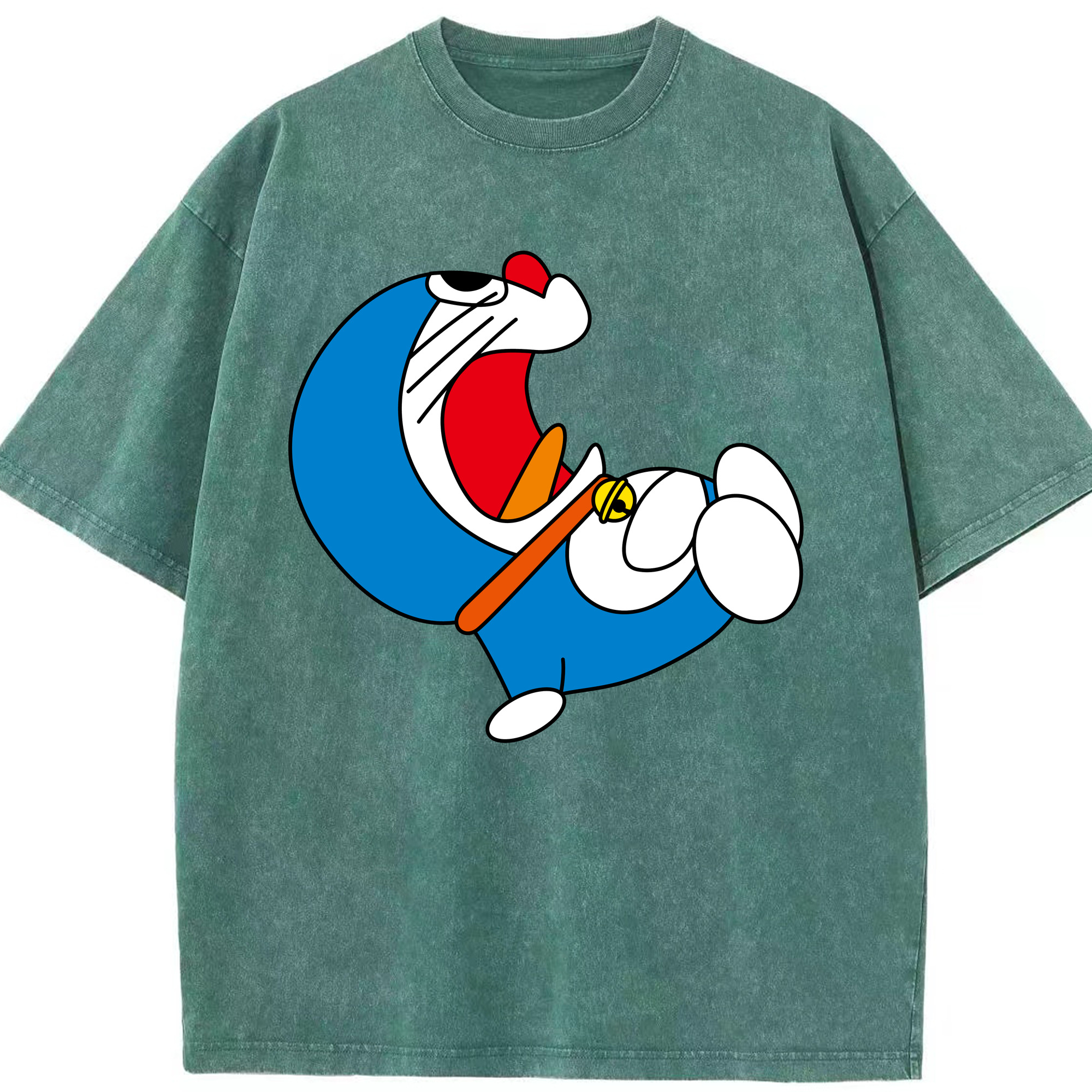 （画像用） ドラえもん Doraemon 綿100% ヴィンテージ風 半袖Tシャツ（フロントプリント）